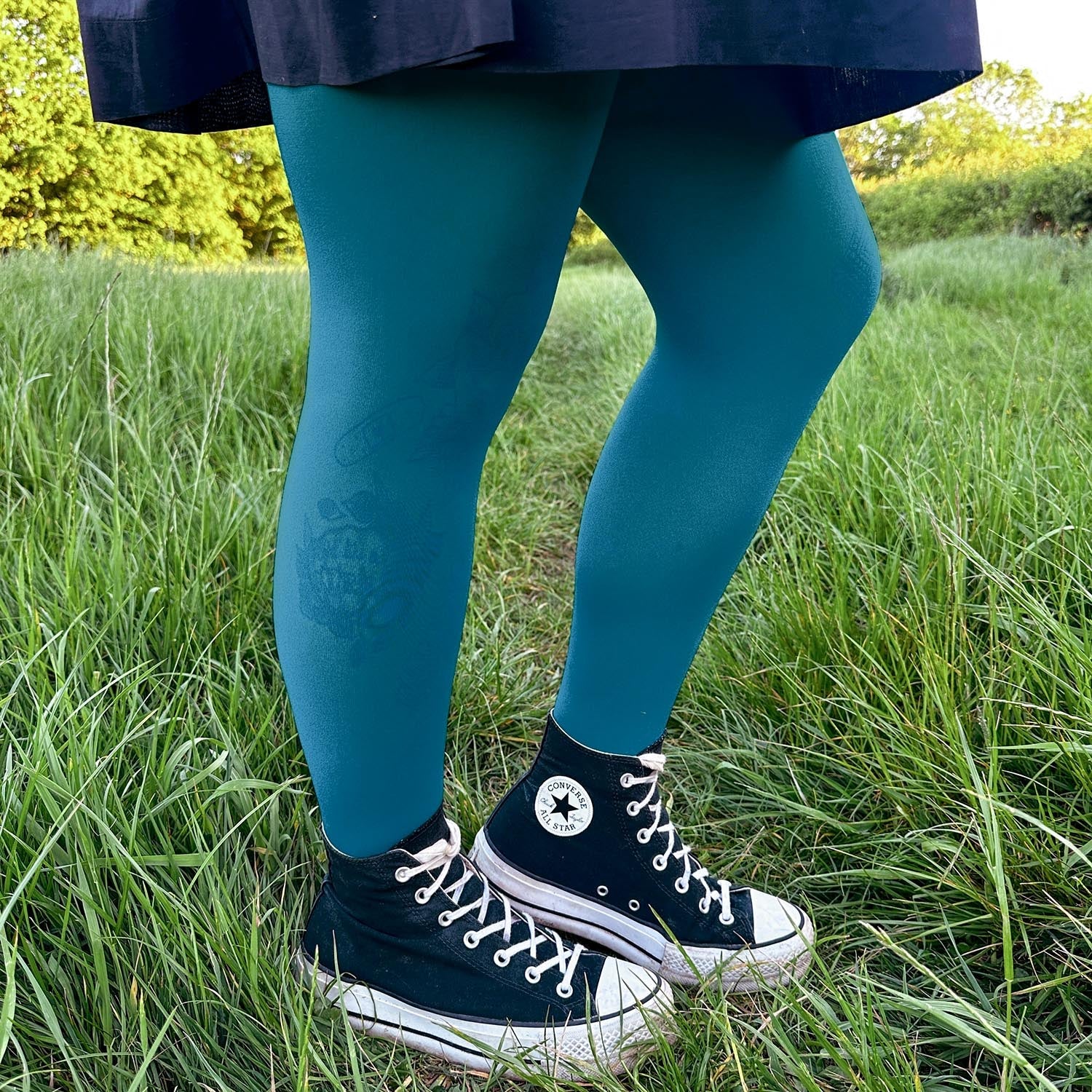 Semi-Opaque 50 Den Tights - Petrol Blue - Image 4