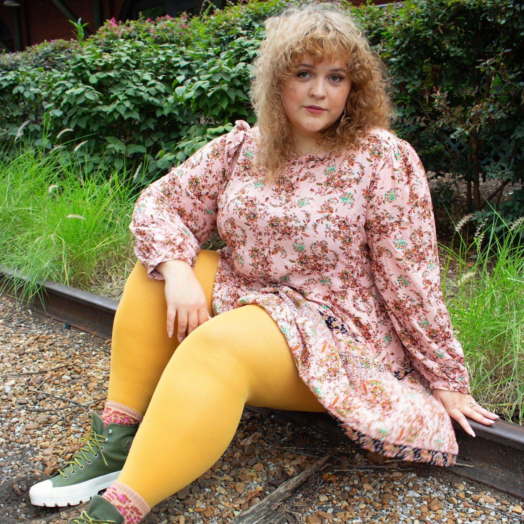 Opaque 80 Den Tights - Colonel Mustard - Image 4