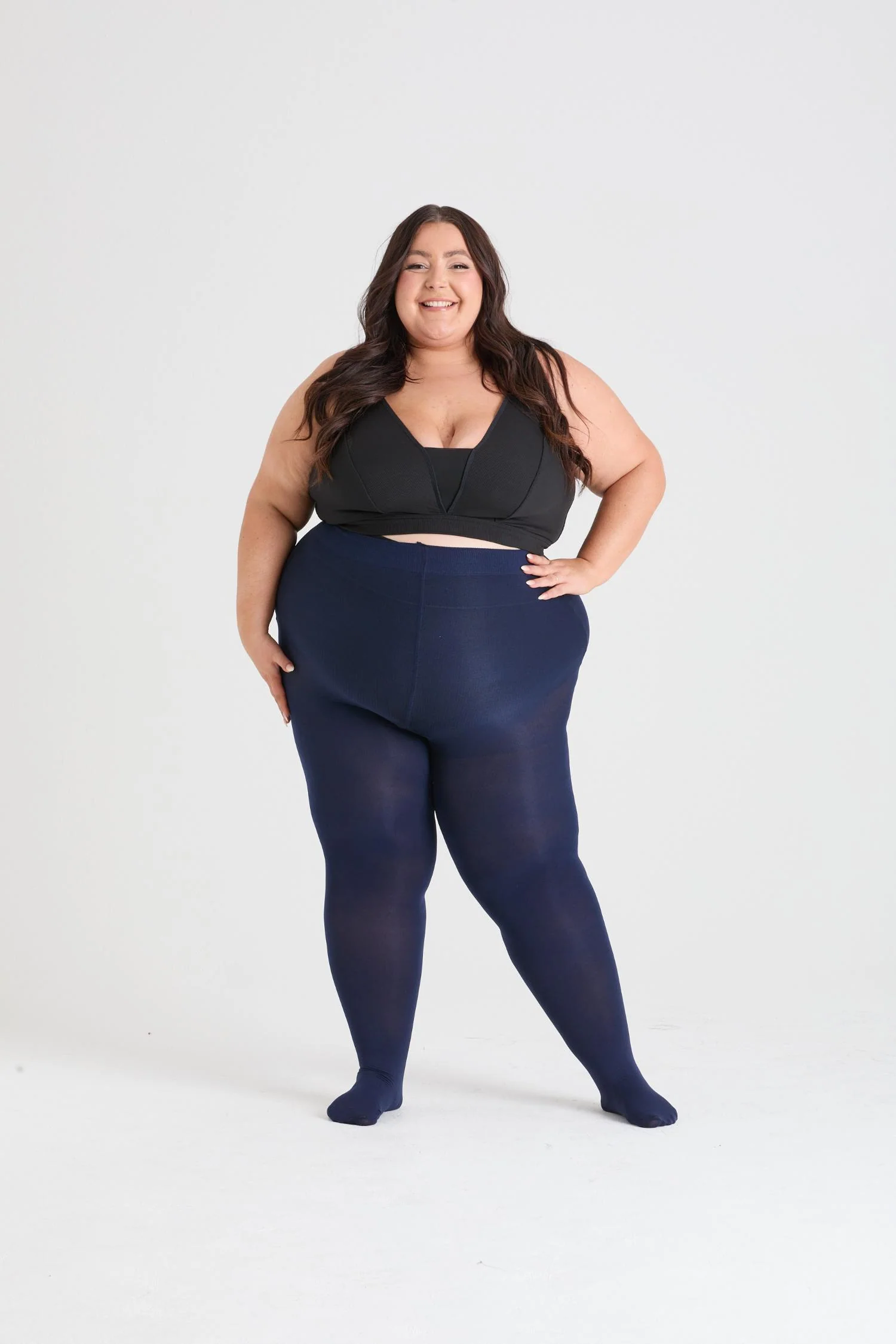 Opaque 80 Den Tights - Navy - Image 9