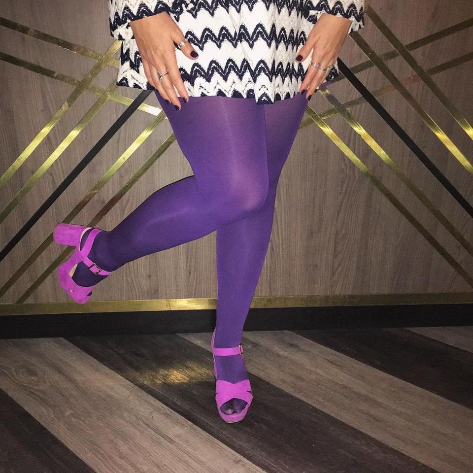 Opaque 80 Den Tights - Suffragette Purple - Image 11
