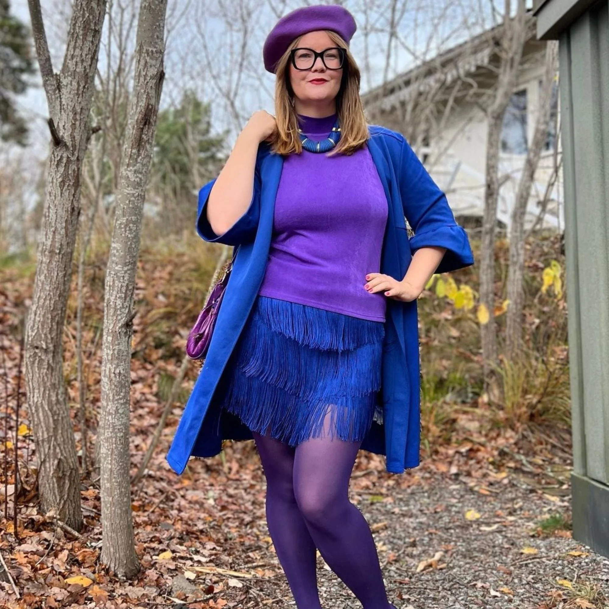 Opaque 80 Den Tights - Suffragette Purple - Image 7
