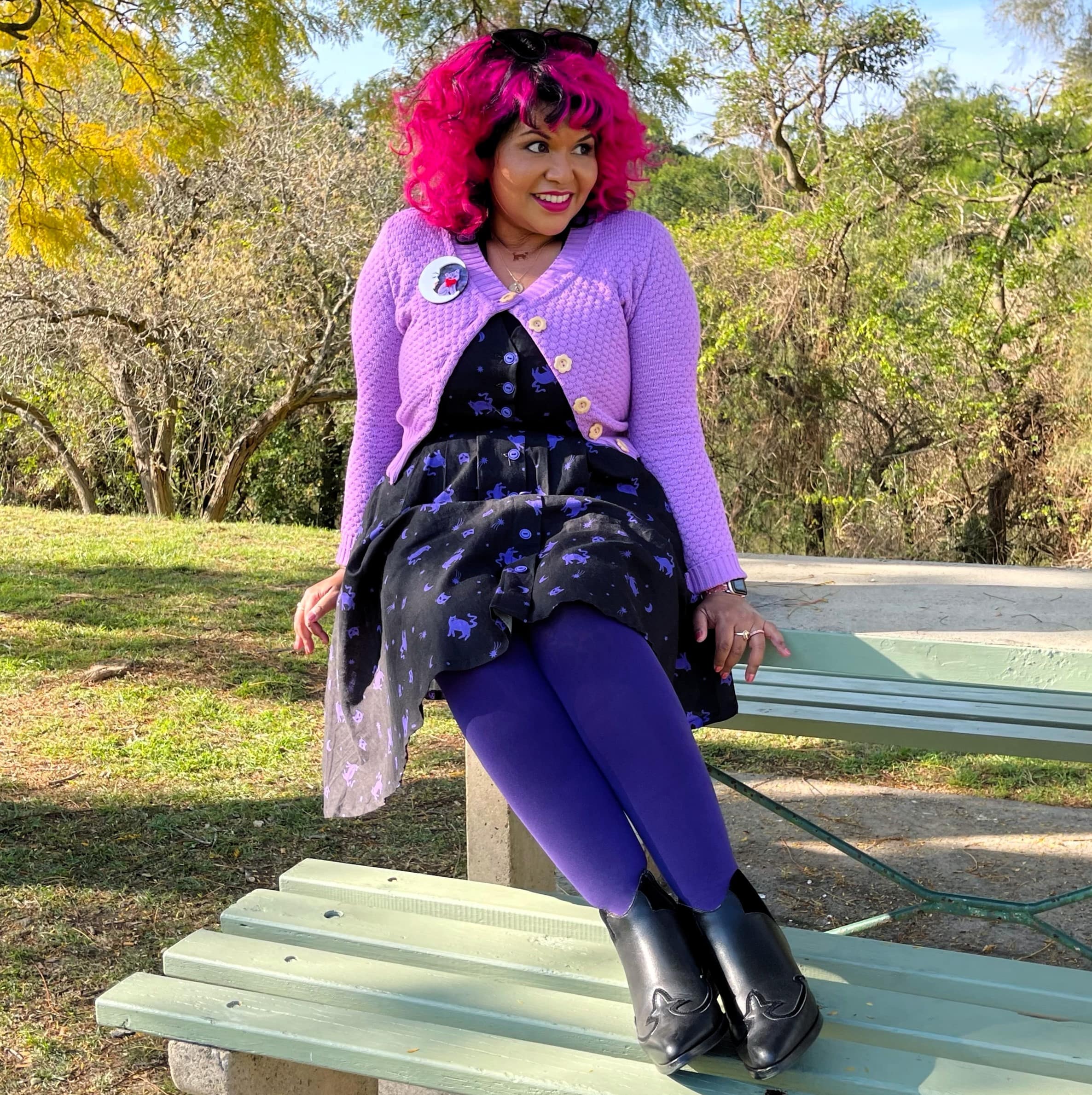 Opaque 80 Den Tights - Suffragette Purple - Image 8