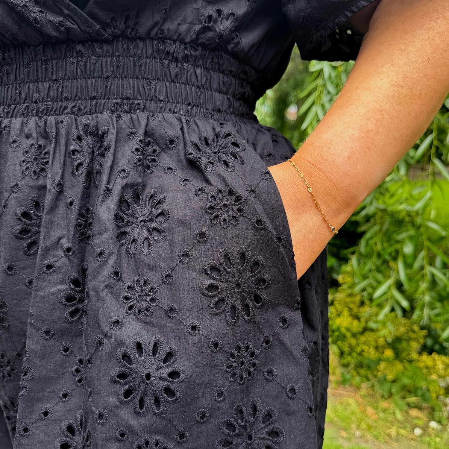 Broderie Anglaise Playsuit - Black - Image 3