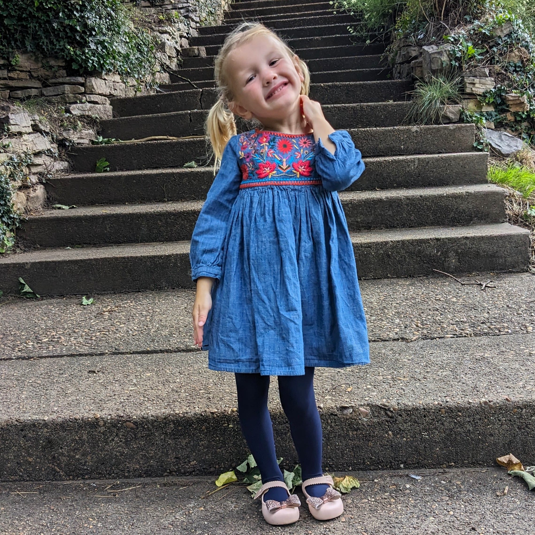 Kids Tights - Navy - Image 4