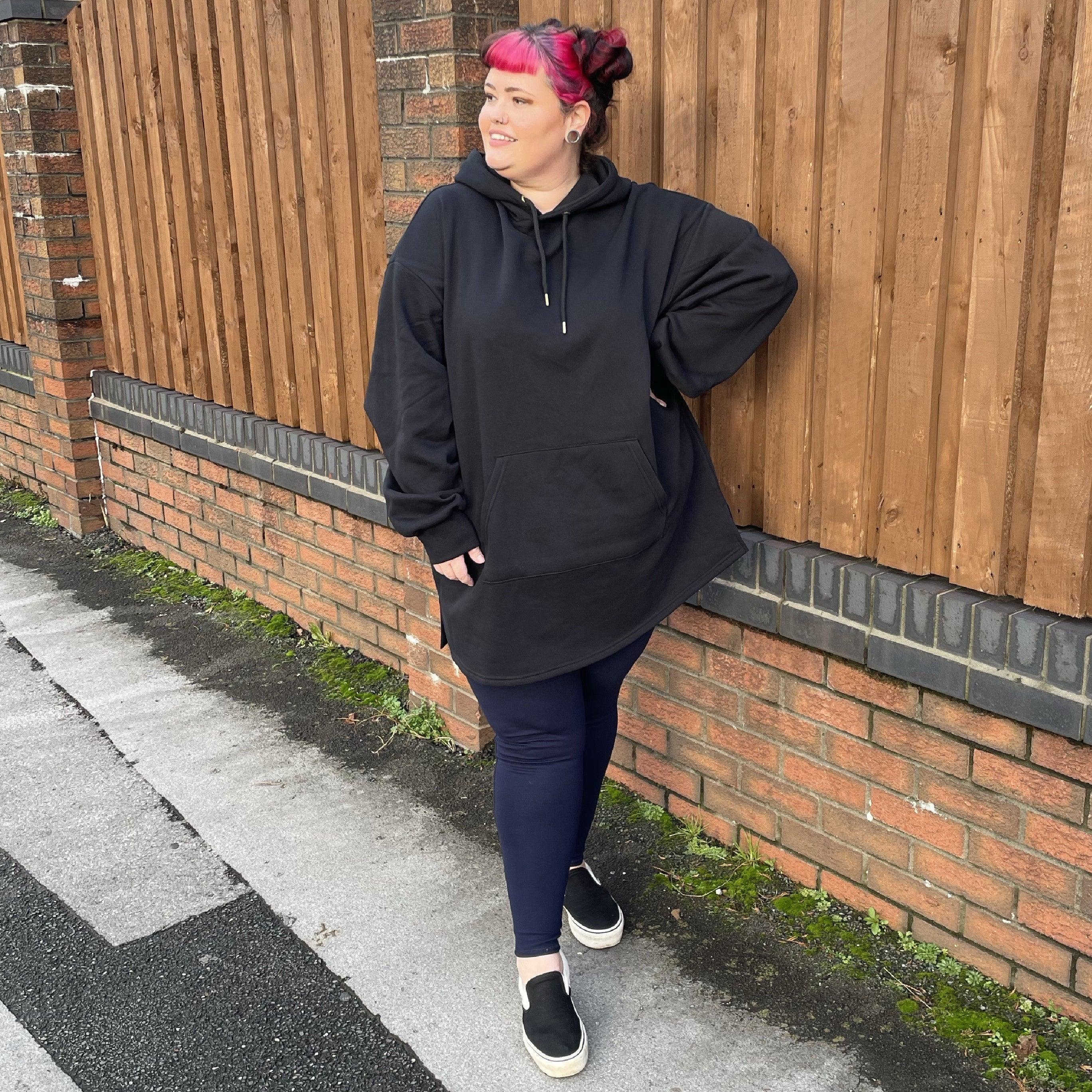 Organic Cotton Longline Hoodie - Black - Image 11