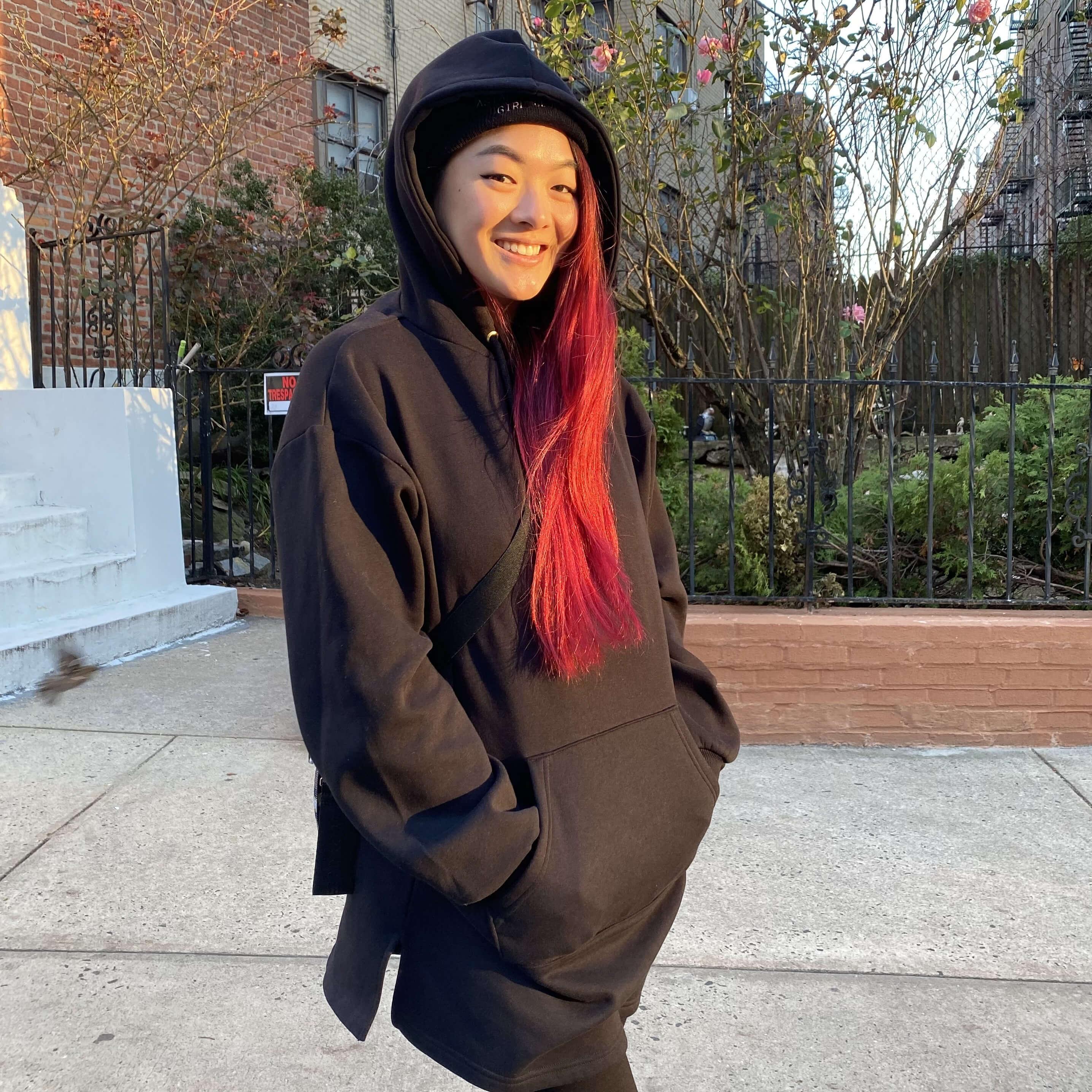 Organic Cotton Longline Hoodie - Black - Image 12