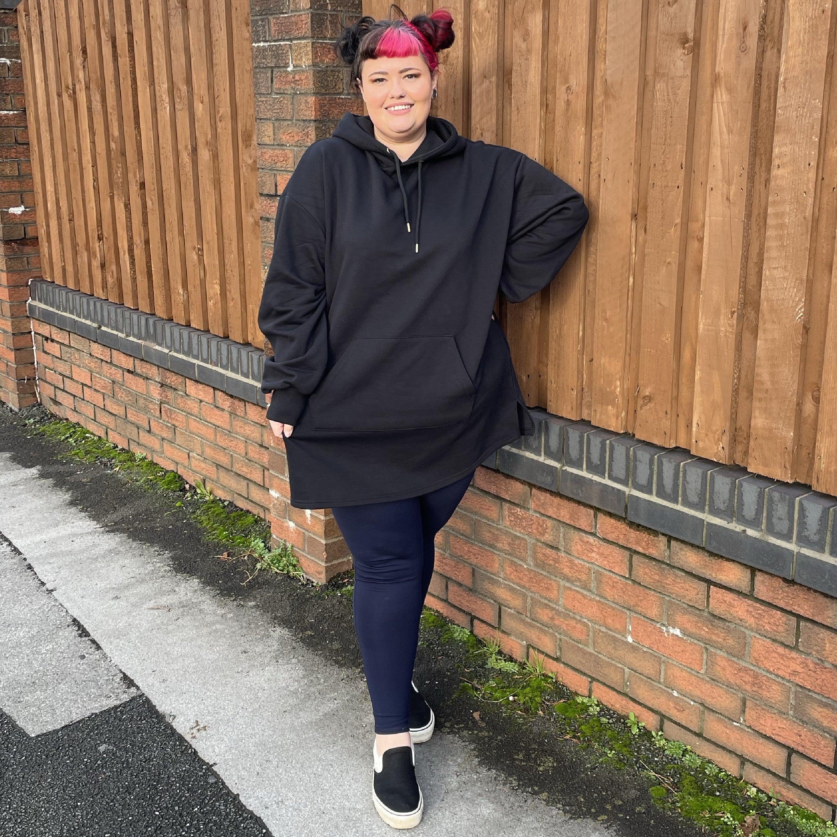 Organic Cotton Longline Hoodie - Black - Image 33