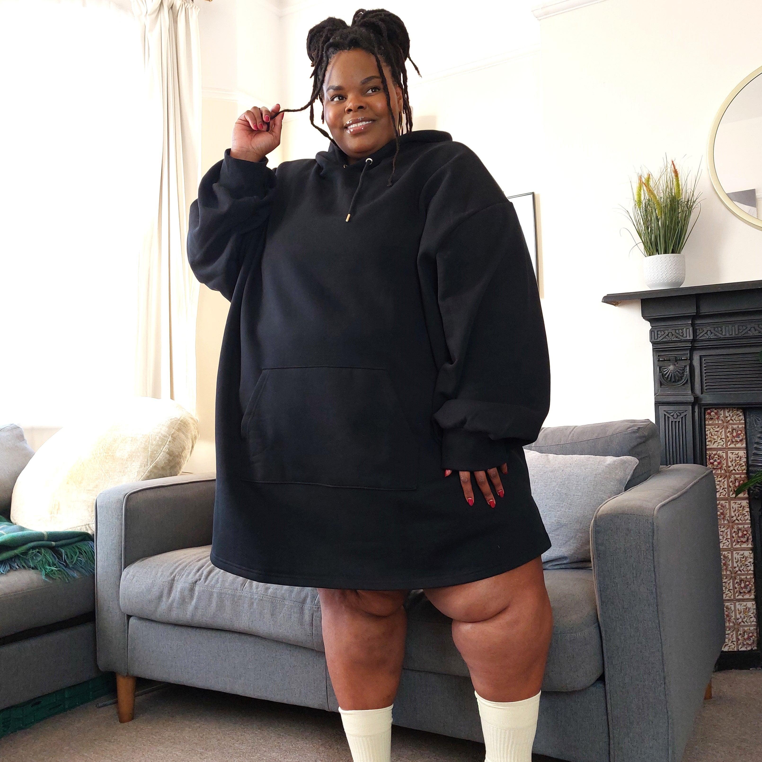 Organic Cotton Longline Hoodie - Black - Image 36
