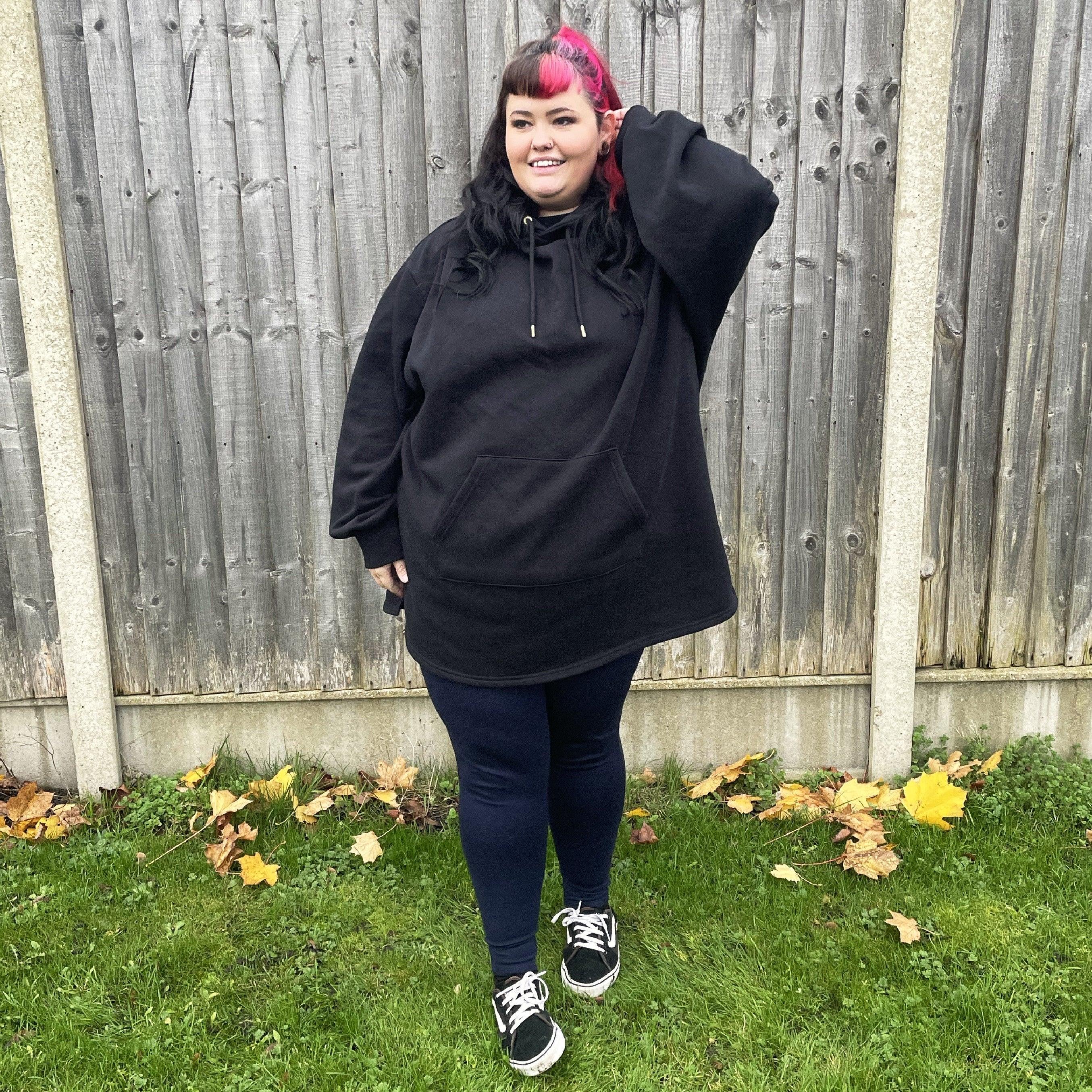 Organic Cotton Longline Hoodie - Black - Image 50
