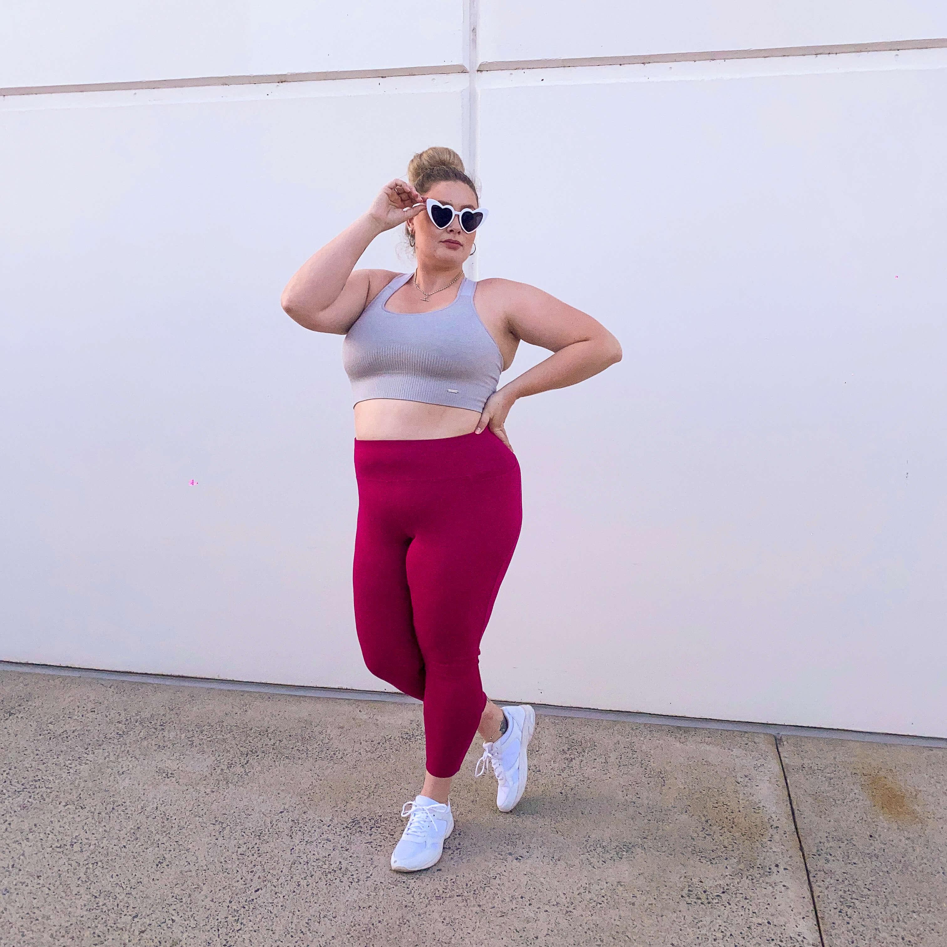 Squat Proof Long Leggings - Raspberry Pie - Image 13