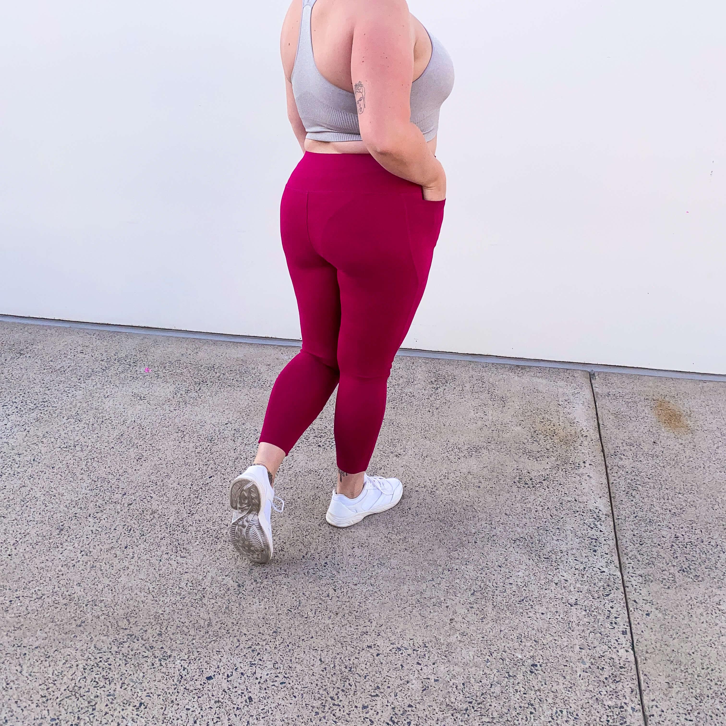 Squat Proof Long Leggings - Raspberry Pie - Image 16