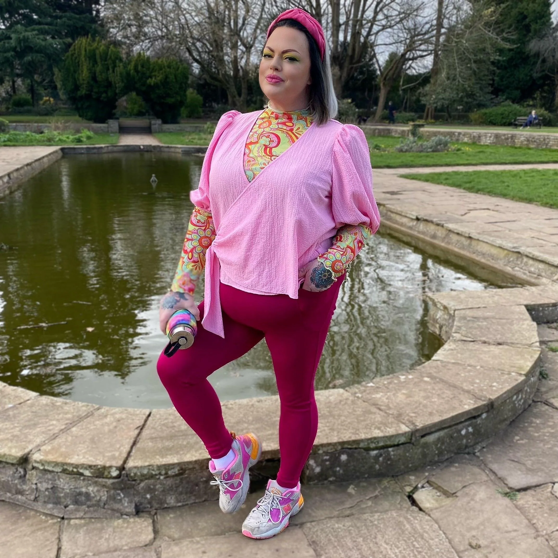 Squat Proof Long Leggings - Raspberry Pie - Image 5