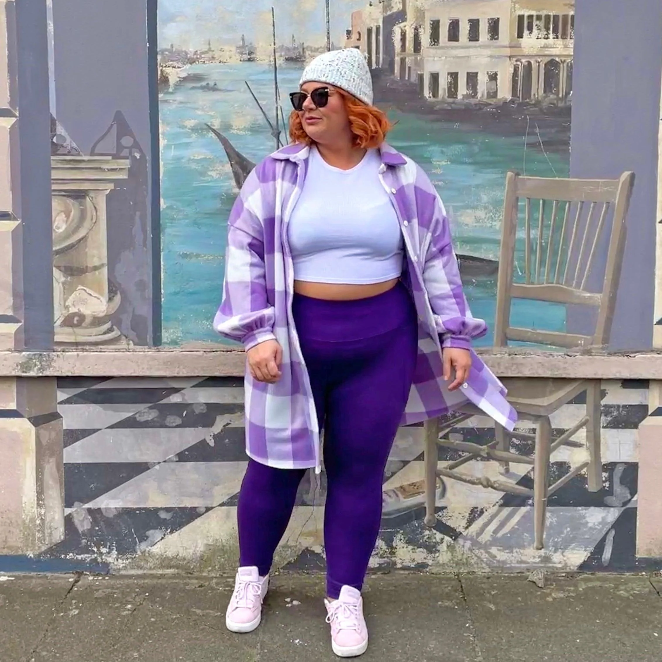 Squat Proof Long Leggings - Suffragette Purple - Image 3