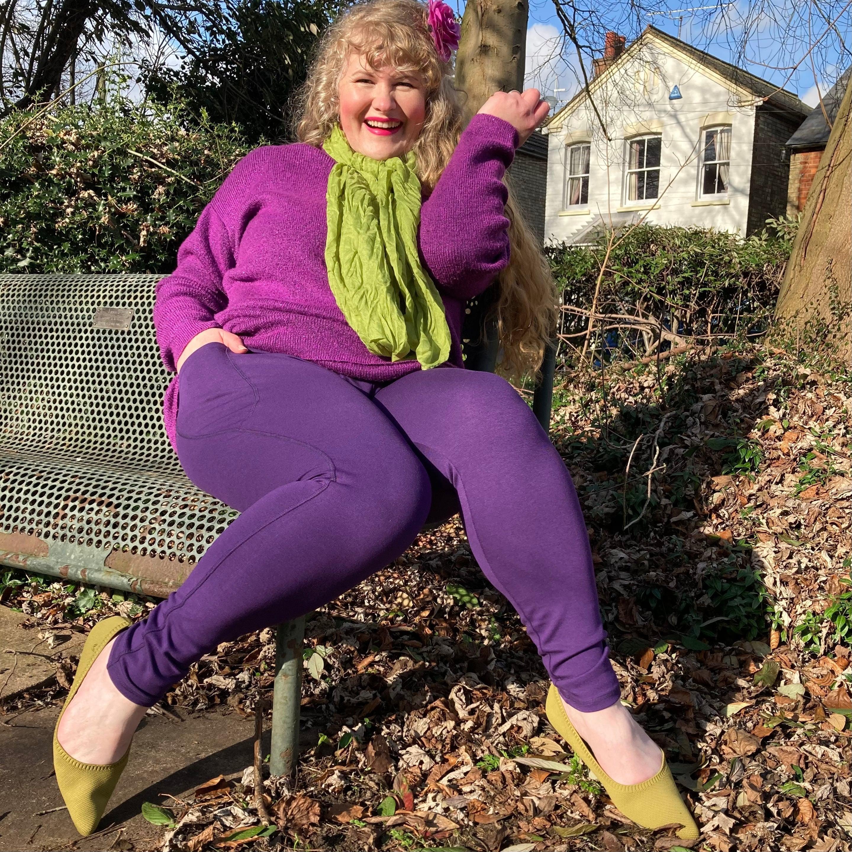 Squat Proof Long Leggings - Suffragette Purple - Image 4