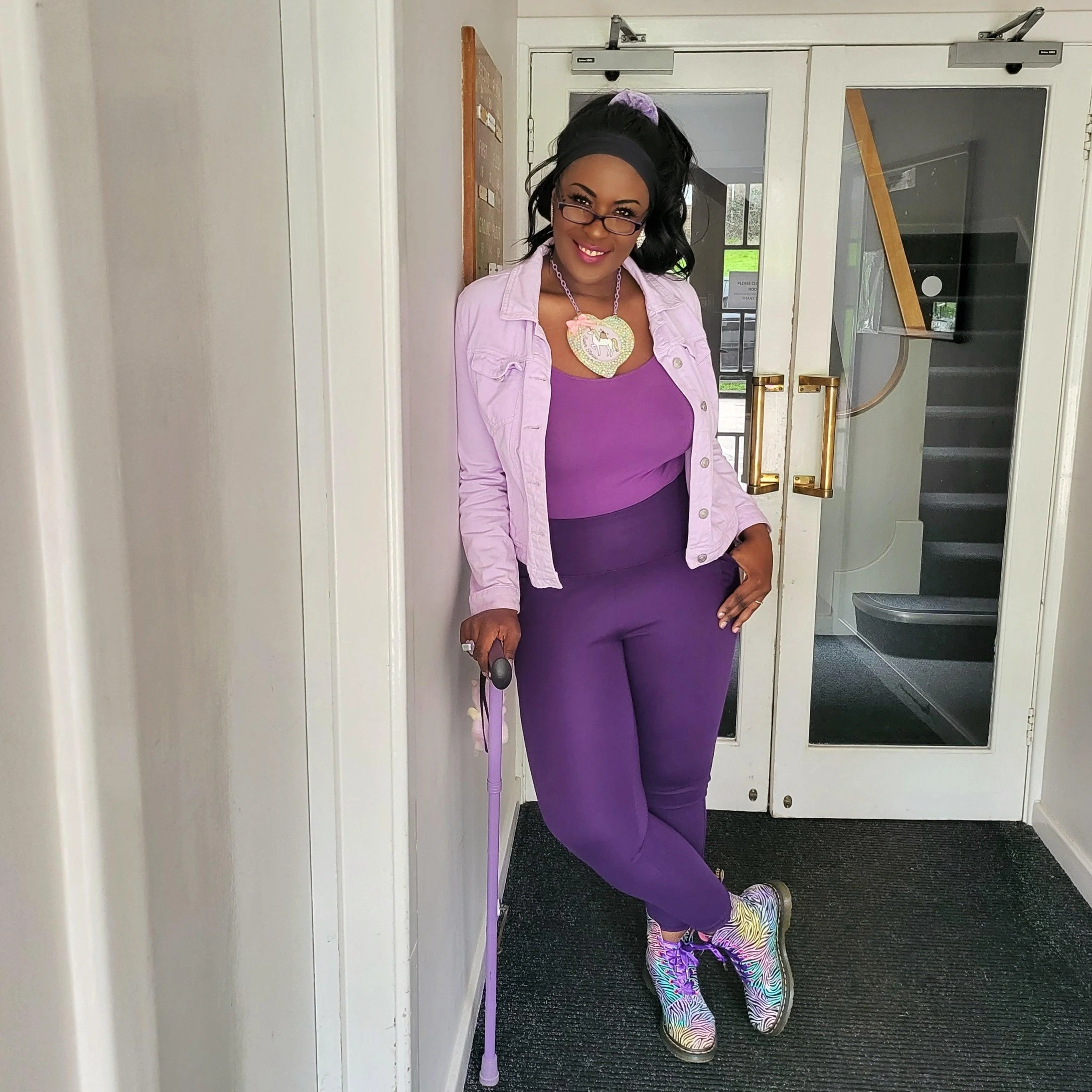 Squat Proof Long Leggings - Suffragette Purple - Image 6