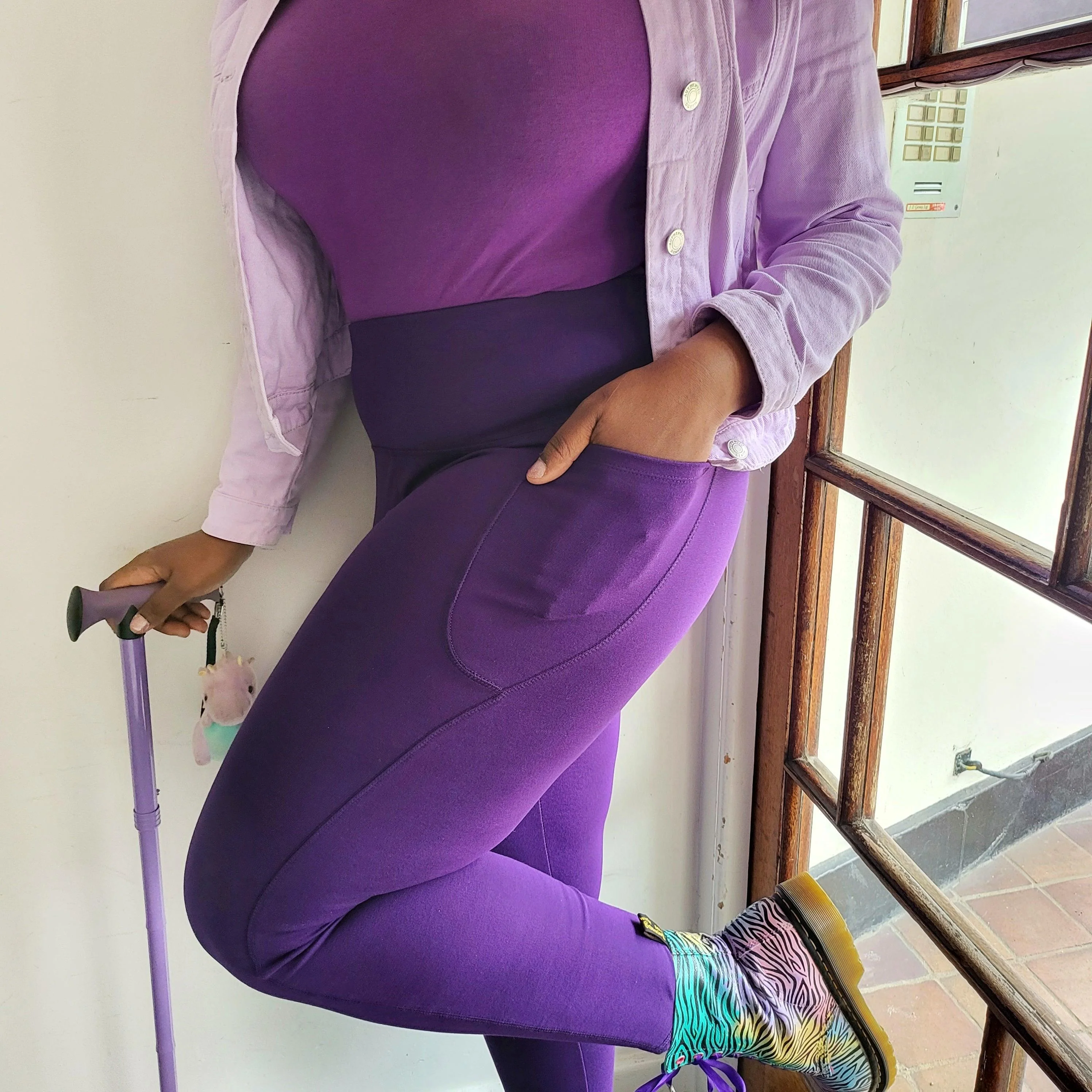 Squat Proof Long Leggings - Suffragette Purple - Image 9