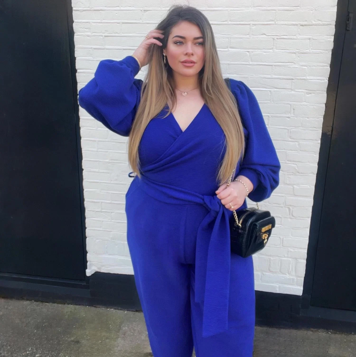 Ottoman Long Sleeve Wrap Jumpsuit - Aretha - Image 12