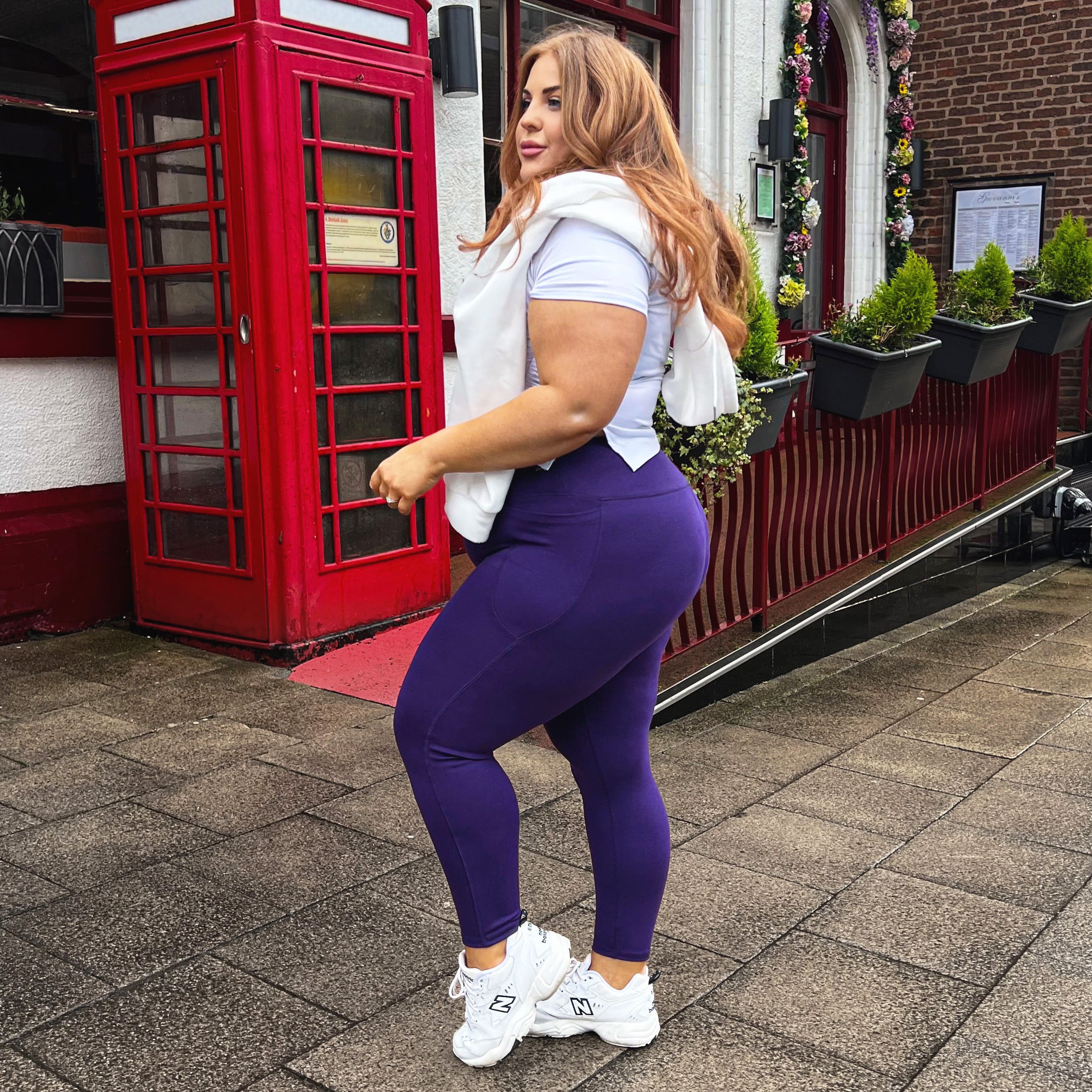 Squat Proof Short Leggings - Suffragette Purple - Image 4