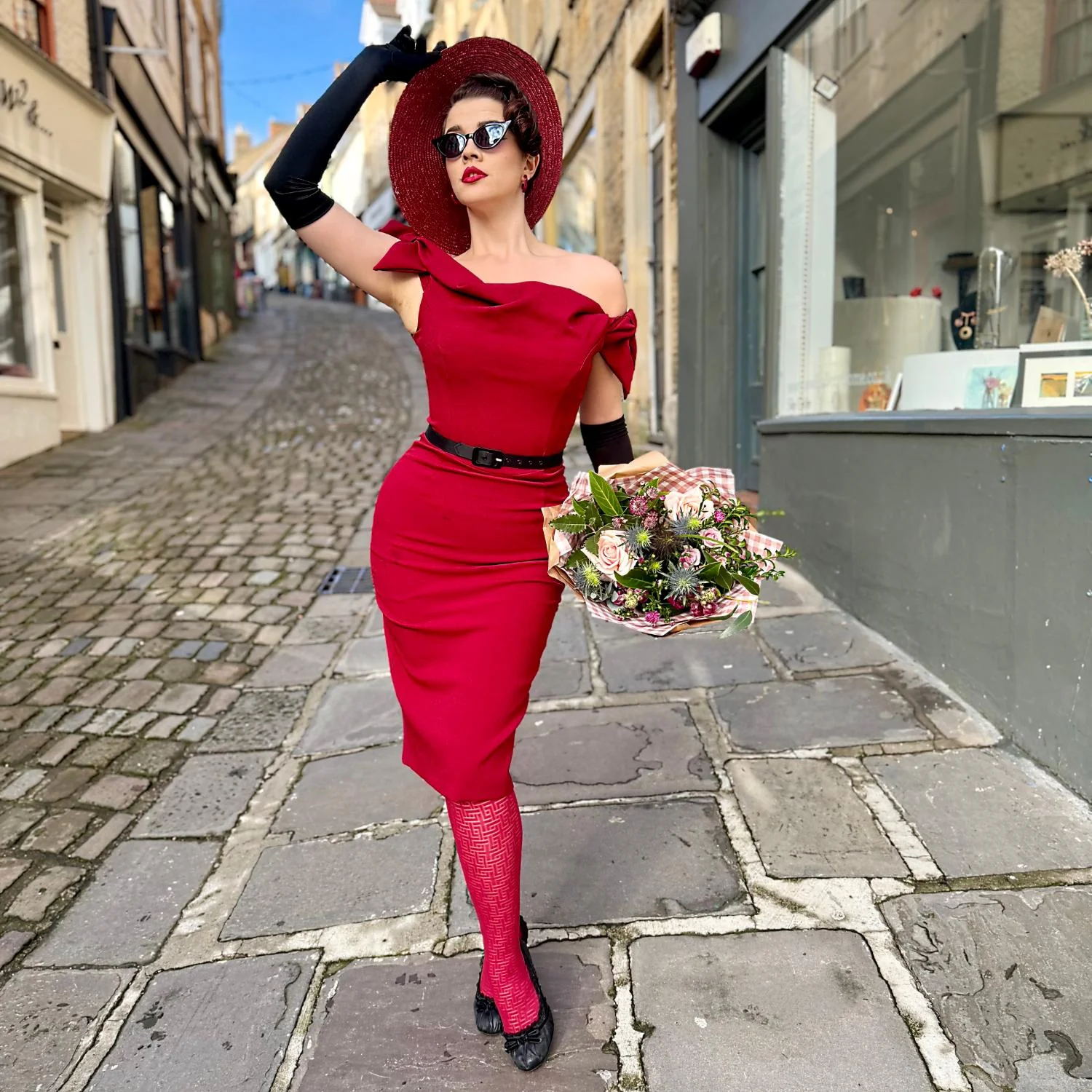Fishnet Tights - Traditional in Red - Image 10