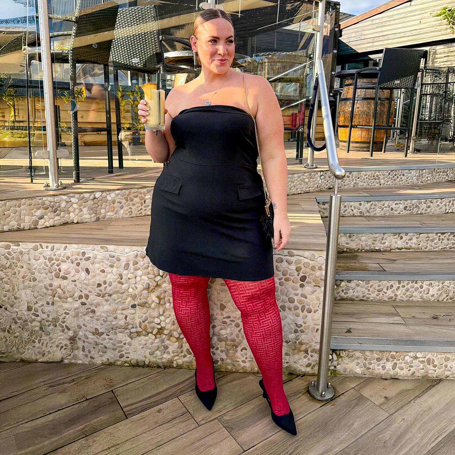 Fishnet Tights - Traditional in Red - Image 4